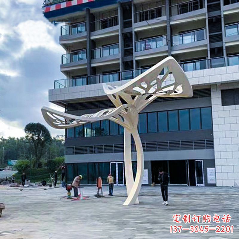 东莞不锈钢抽象树叶雕塑