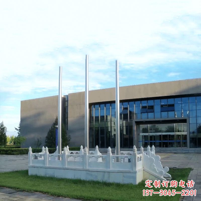 东莞精美石雕升旗台雕塑