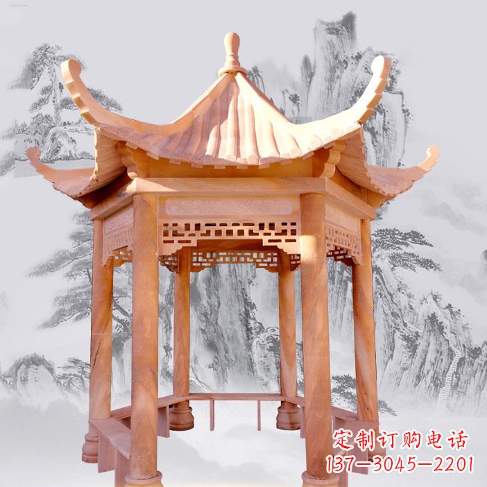 东莞优雅大理石雕刻凉亭