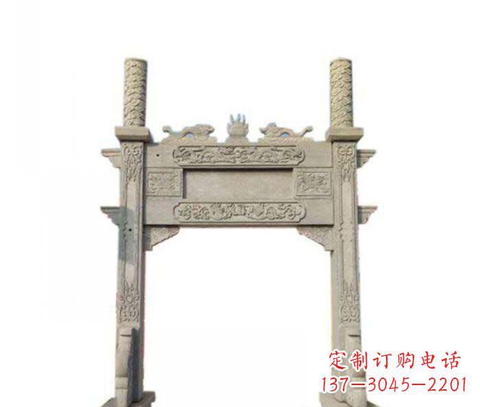 东莞单门村口牌坊石雕