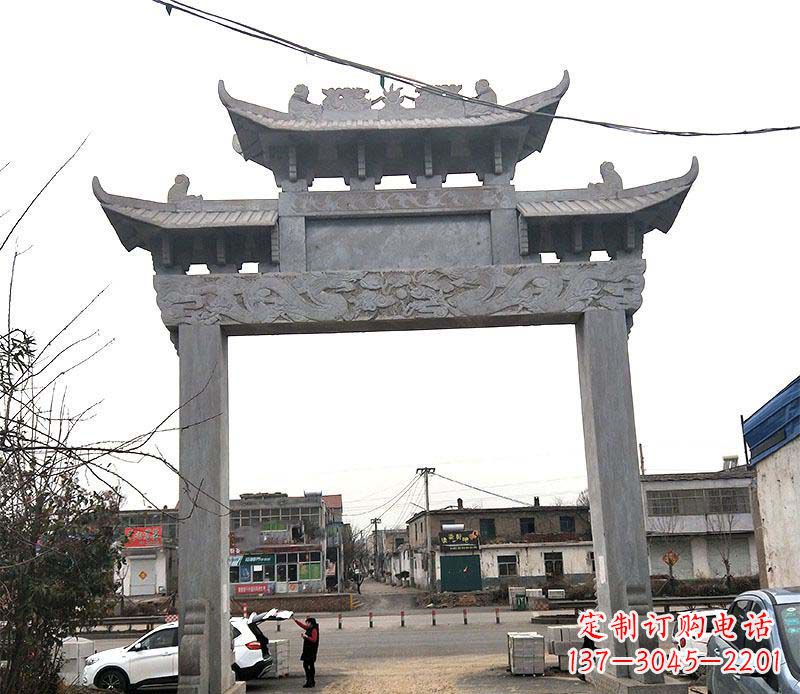 东莞单门大理石牌坊石雕_1
