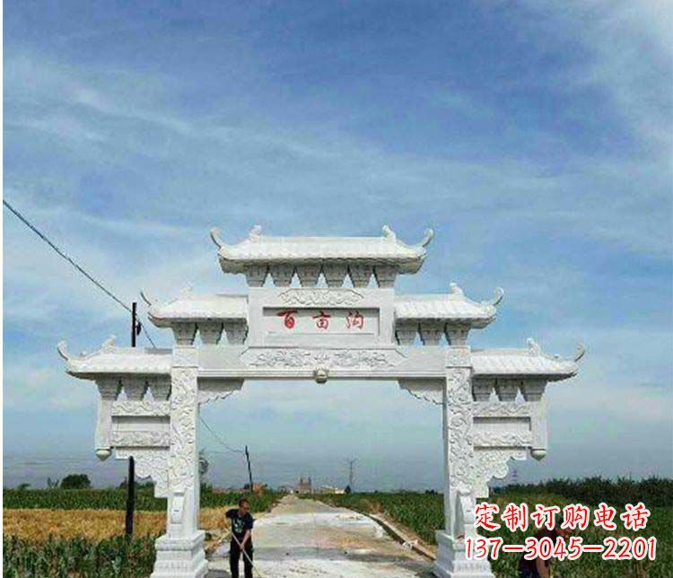 东莞单门石牌坊石雕_2
