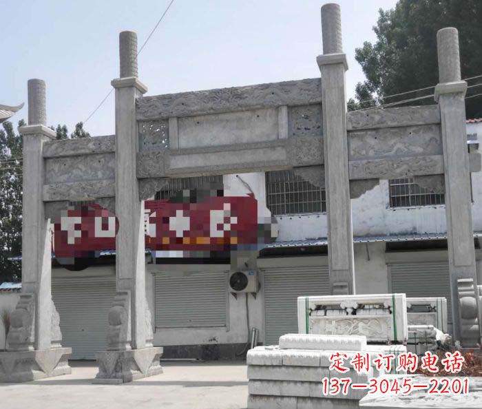 东莞领雕塑 | 专业定制道路大理石牌坊雕塑