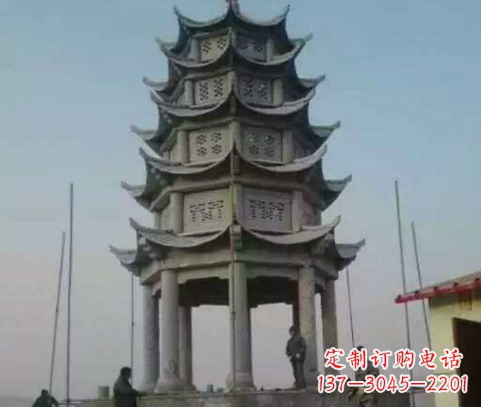 东莞精美绝伦的多层凉亭石雕