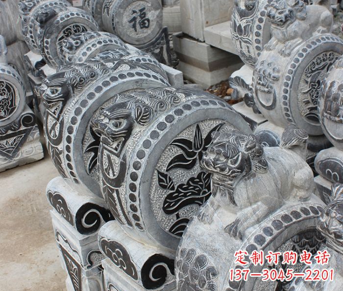 东莞仿古抱鼓石招财石门墩 (2)