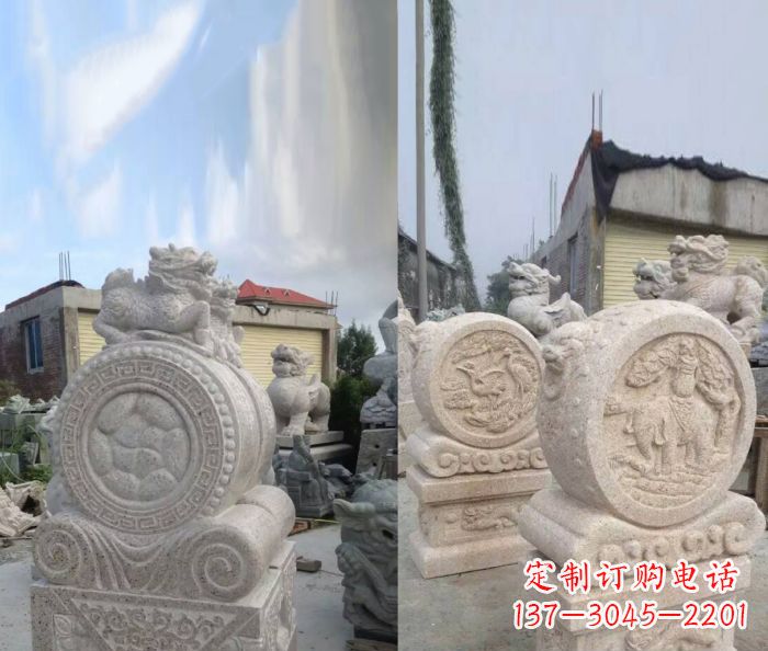 东莞仿古抱鼓石镇宅石门墩 (2)