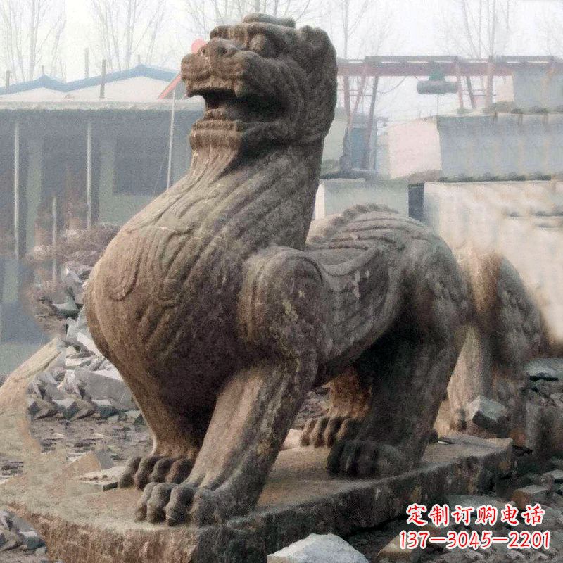 东莞中领雕塑狴犴青石雕塑融入古代神话的历史文化风格
