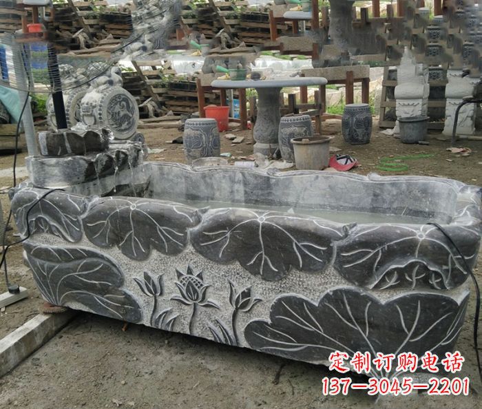 东莞传统石雕·精美荷花雕塑