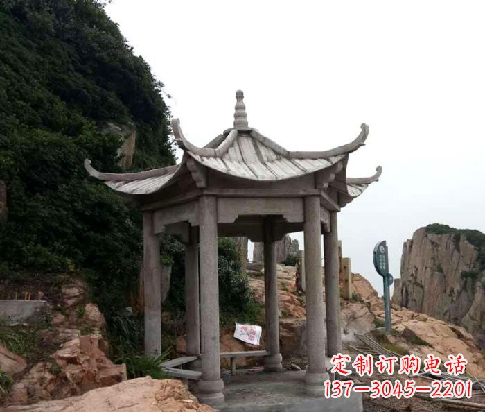 东莞仿古六角凉亭石雕 (7)