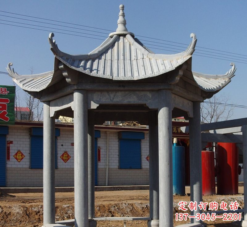 东莞仿古六角凉亭石雕 (6)