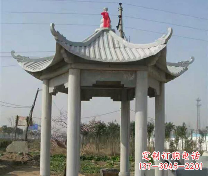 东莞仿古六角凉亭石雕 (9)
