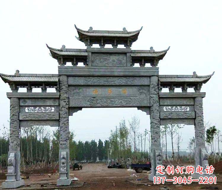 东莞精美石雕牌坊雕塑