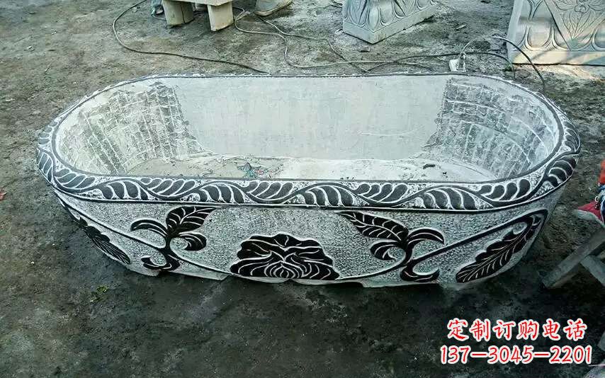 东莞风格独特的仿古石头水缸雕塑