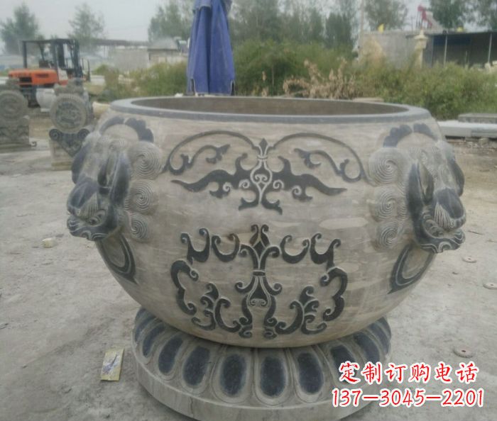 东莞仿古圆形水缸石雕 (3)