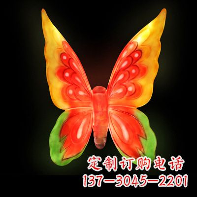 东莞艺术雕塑大号黄色发光蝴蝶
