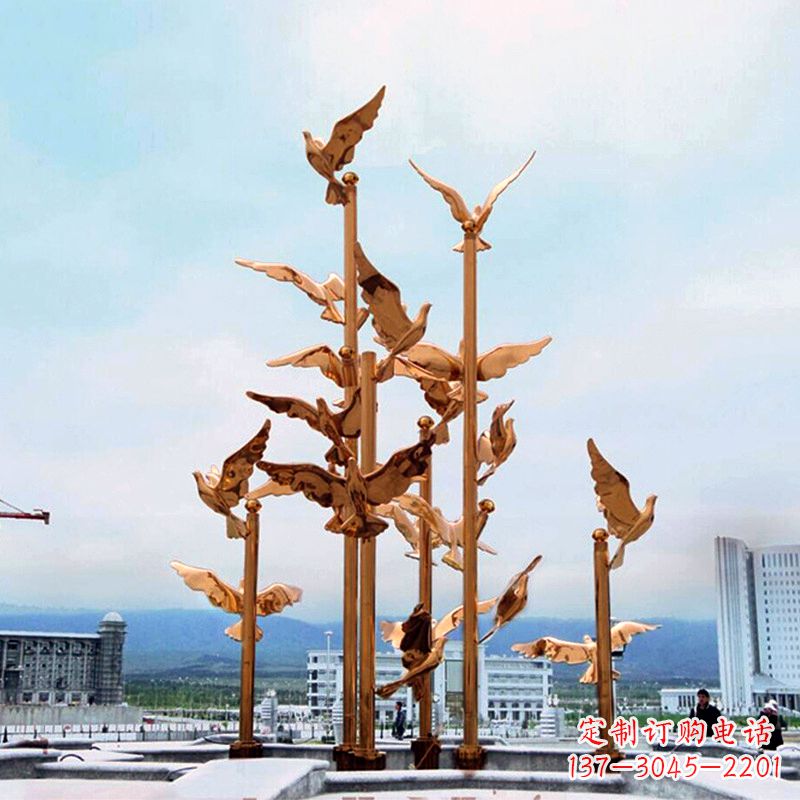 东莞中领雕塑传承祥和和平的和平鸽雕塑