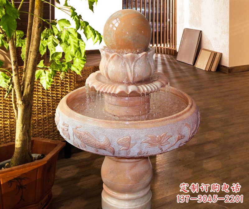 东莞浑然天成的风水球石雕