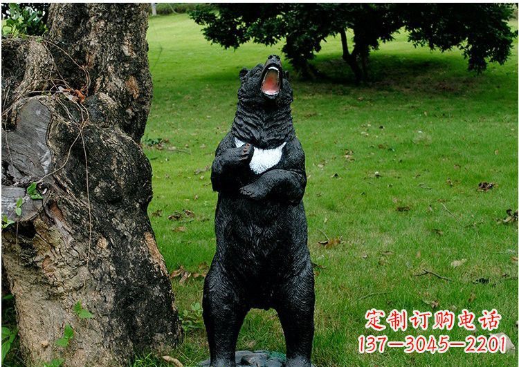 东莞公园玻璃钢仿真黑熊雕塑