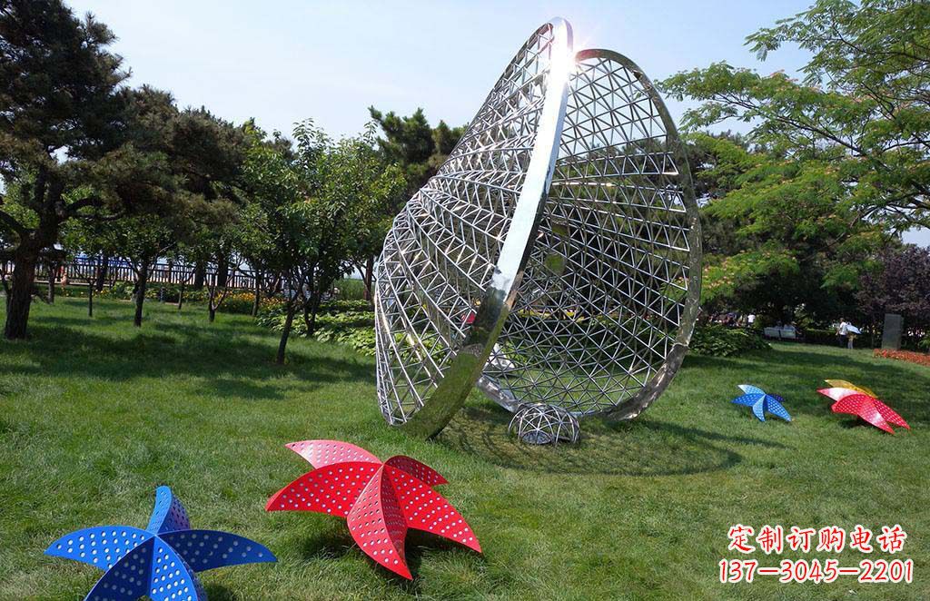 东莞精美不锈钢贝壳海星景观雕塑