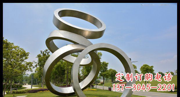 东莞铭记匠心的不锈钢折叠圆环景观雕塑