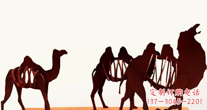 东莞放飞梦想的骆驼不锈钢抽象剪影雕塑