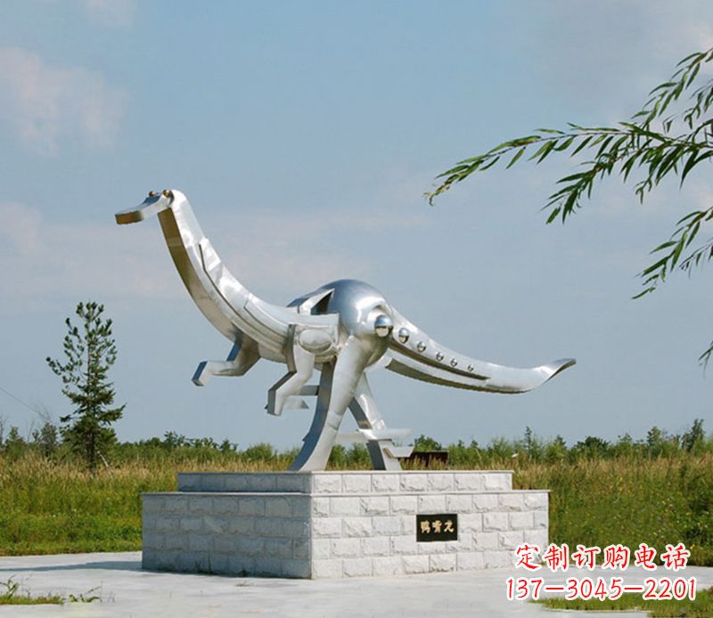 东莞特大不锈钢抽象恐龙雕塑