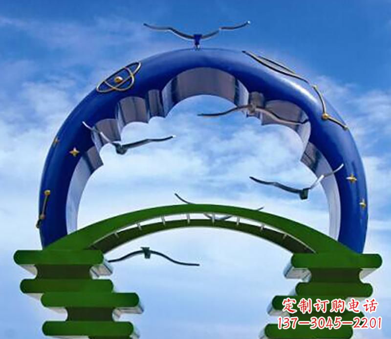 东莞不锈钢帝王拱景观雕塑