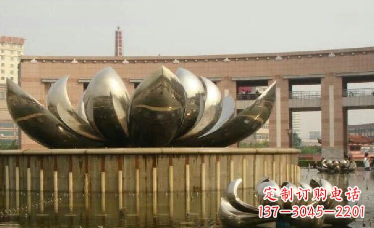 东莞廊中领雕塑优质的不锈钢荷花雕塑