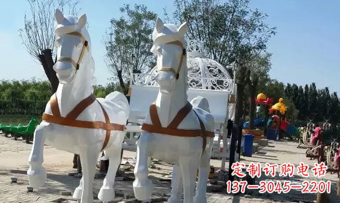 东莞公园不锈钢马车雕塑