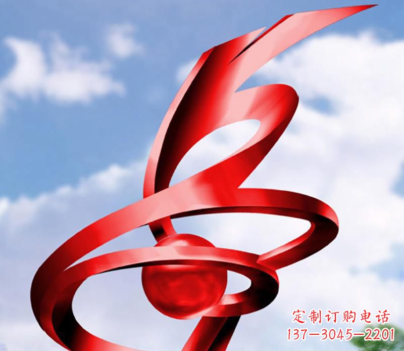 东莞公园不锈钢飘带指环景观雕塑