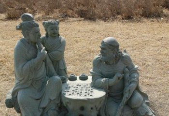 东莞八仙下棋铜雕塑