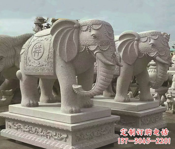 东莞精美大象大理石雕塑