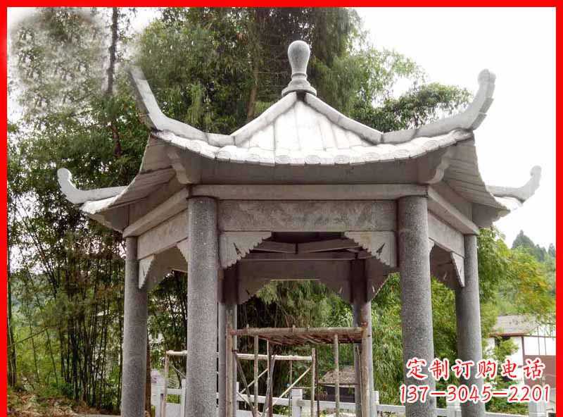 东莞复古公园石凉亭雕塑