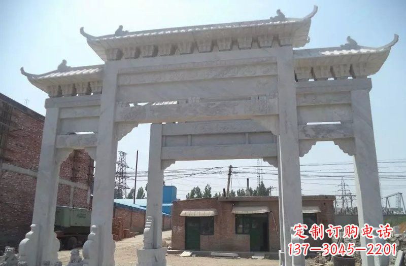 东莞牌坊石雕 – 三门牌坊石雕,极具风格的艺术品
