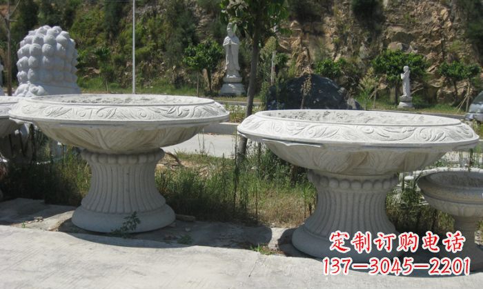 东莞美轮美奂的大理石花盆雕塑