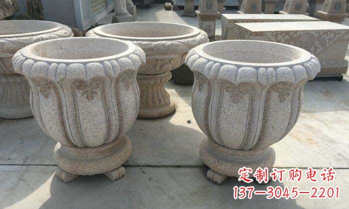 东莞优雅大理石花盆雕塑