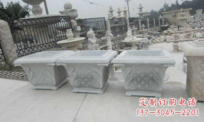 东莞精美的大理石花盆雕塑