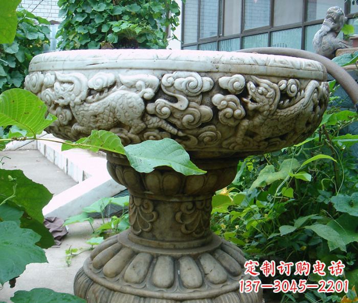 东莞公园景观仿古花盆石雕