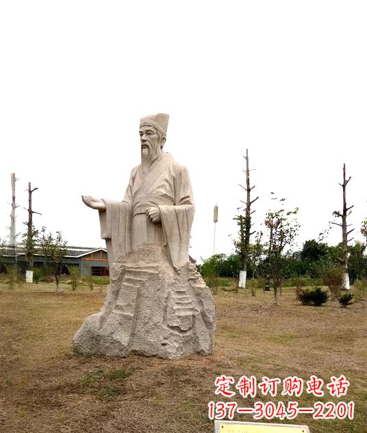 东莞公园历史名人古代著名佛学家谢灵运石雕