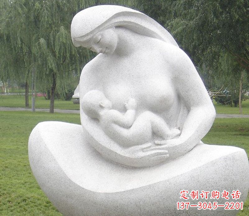 东莞精美母亲喂奶石雕塑
