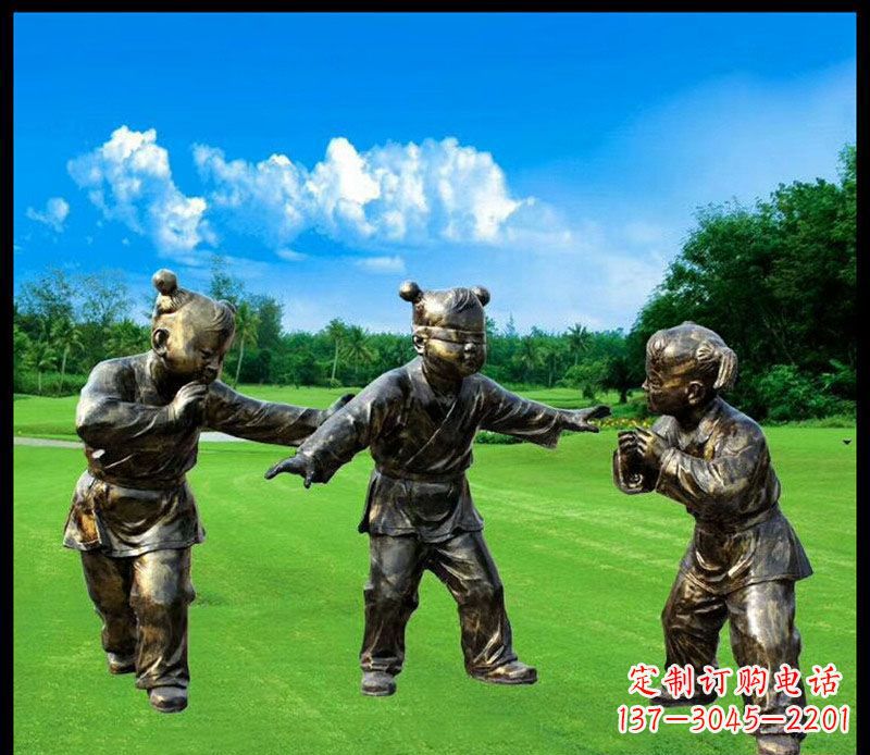 东莞精致的儿童铜雕造型,增添公园乐趣
