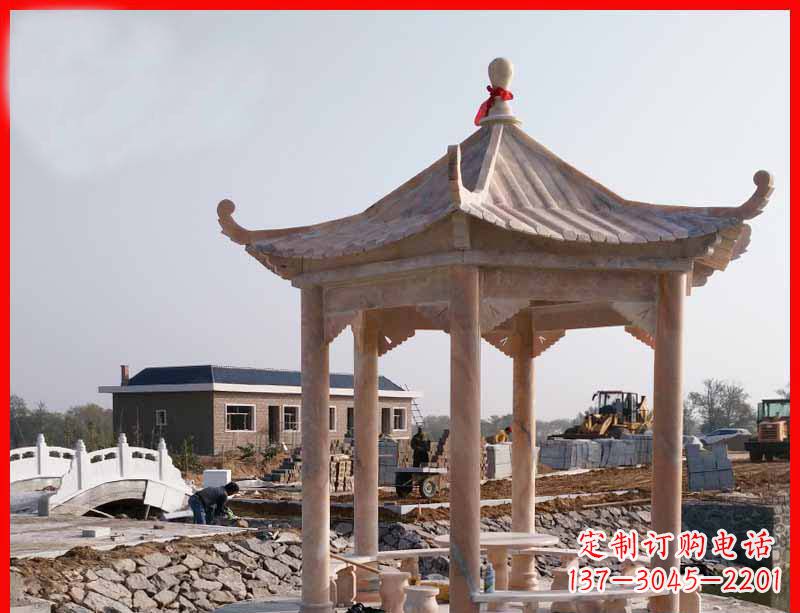 东莞红六角石凉亭雕塑