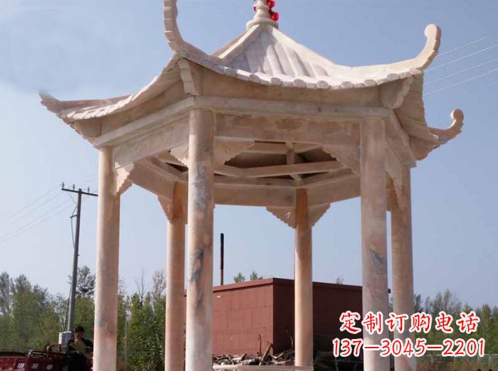 东莞红六角凉亭雕塑