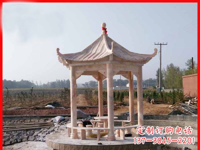 东莞享受晚霞红,迎接舒适凉亭雕塑