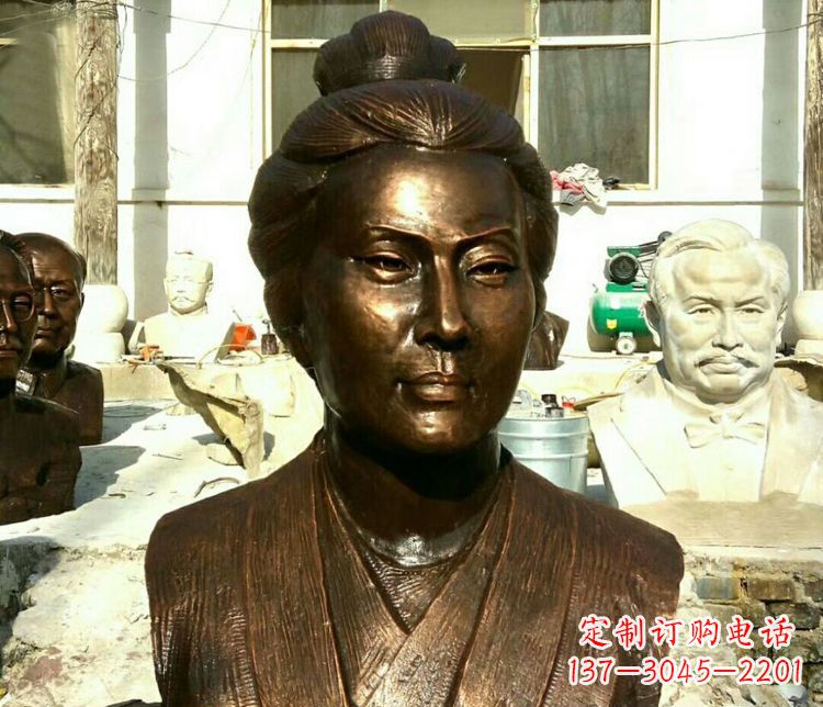 东莞古代词人李清照胸像铜雕