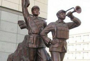 东莞革命精神熠熠冲锋号铜雕