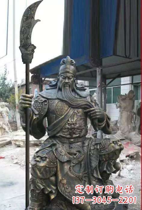 东莞古典风格关公铜雕塑