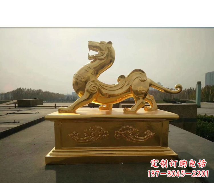 东莞精美雕刻,精致纯铜白虎神兽雕塑