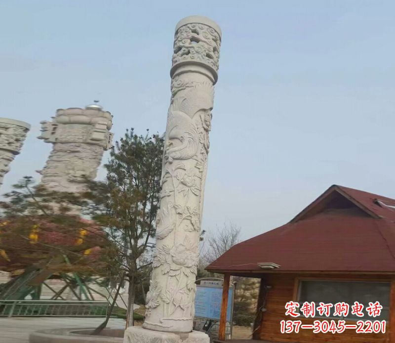 东莞广场大理石龙柱景观石雕_1