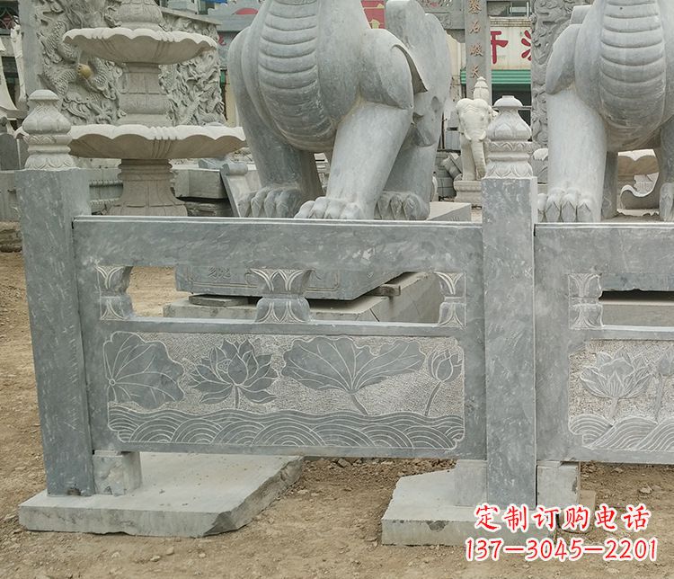 东莞荷花石浮雕仿古栏板石雕